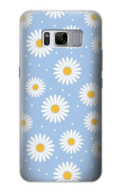 S3681 Motif de fleurs de marguerite Etui Coque Housse pour Samsung Galaxy S8