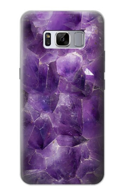 S3713 Graphique violet améthyste à quartz imprimé Etui Coque Housse pour Samsung Galaxy S8