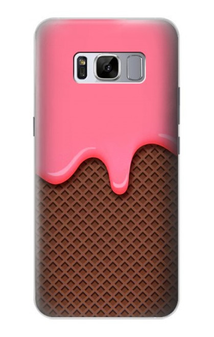S3754 Cornet de crème glacée à la fraise Etui Coque Housse pour Samsung Galaxy S8