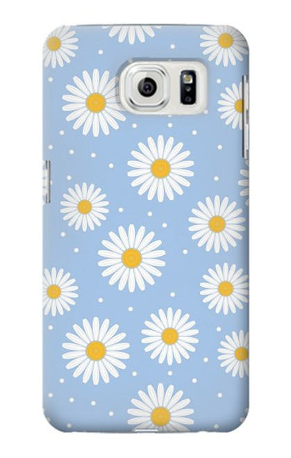 S3681 Motif de fleurs de marguerite Etui Coque Housse pour Samsung Galaxy S7 Edge