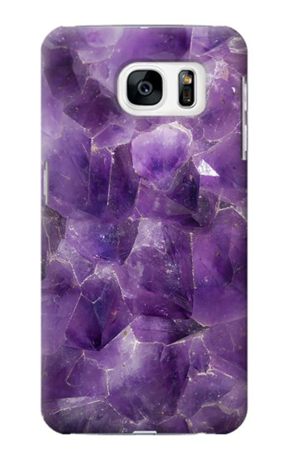 S3713 Graphique violet améthyste à quartz imprimé Etui Coque Housse pour Samsung Galaxy S7