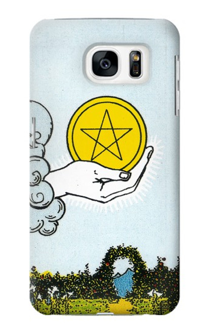 S3722 Carte de tarot Pièces de l'As des Pentacles Etui Coque Housse pour Samsung Galaxy S7