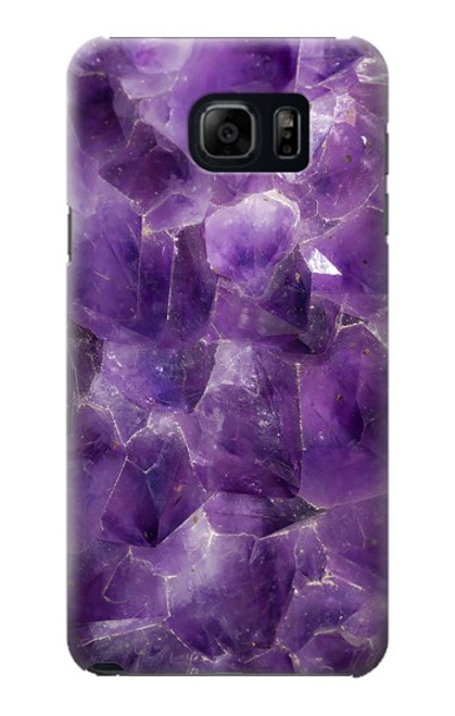 S3713 Graphique violet améthyste à quartz imprimé Etui Coque Housse pour Samsung Galaxy S6 Edge Plus