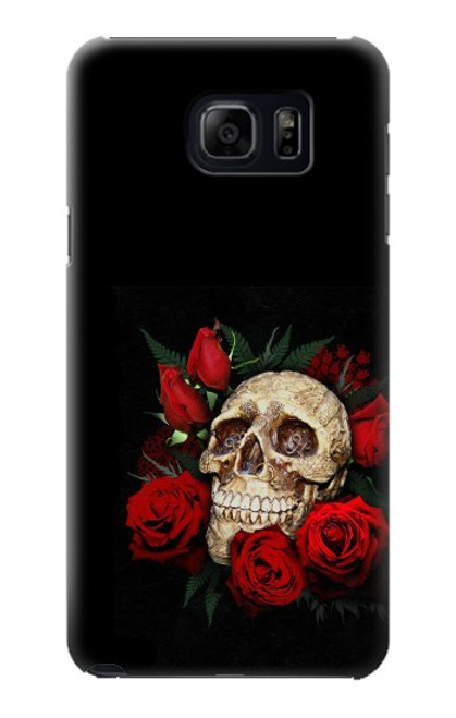 S3753 Roses de crâne gothique sombre Etui Coque Housse pour Samsung Galaxy S6 Edge Plus