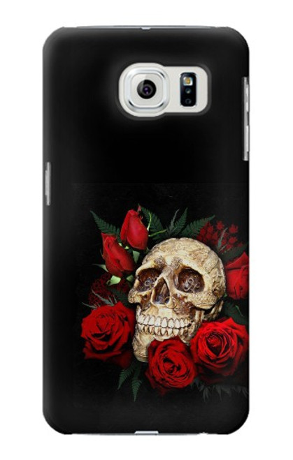 S3753 Roses de crâne gothique sombre Etui Coque Housse pour Samsung Galaxy S6