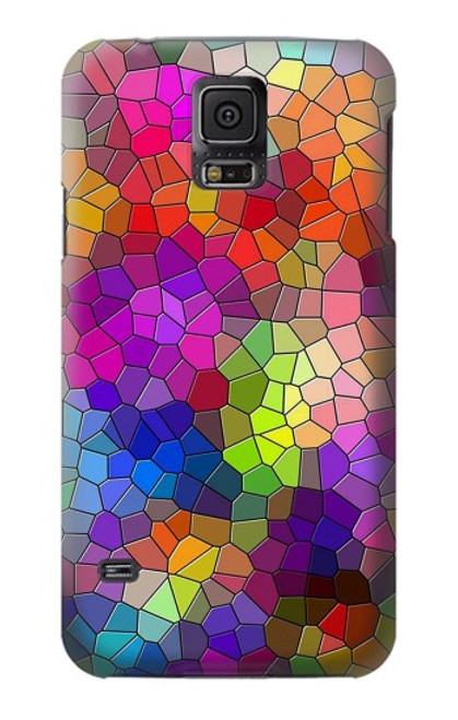 S3677 Mosaïques de briques colorées Etui Coque Housse pour Samsung Galaxy S5