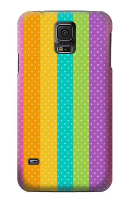 S3678 Vertical arc-en-ciel coloré Etui Coque Housse pour Samsung Galaxy S5