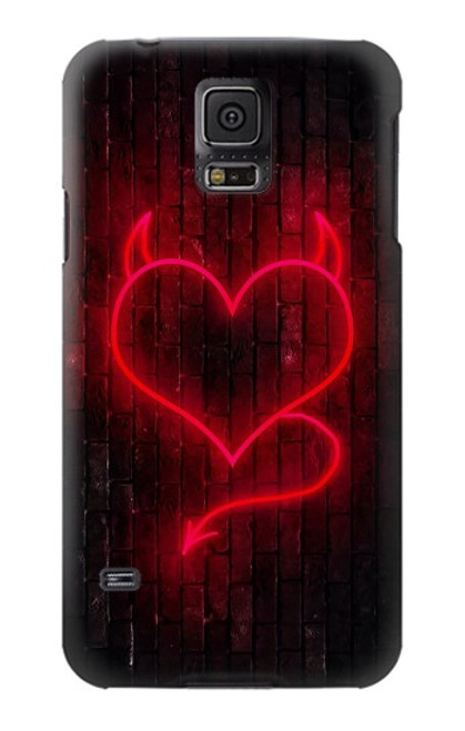 S3682 Cœur du diable Etui Coque Housse pour Samsung Galaxy S5