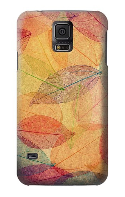 S3686 Automne Feuille Automne Etui Coque Housse pour Samsung Galaxy S5