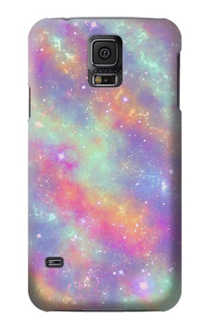 S3706 Arc-en-ciel pastel Galaxy Pink Sky Etui Coque Housse pour Samsung Galaxy S5