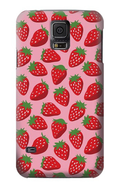 S3719 Modèle de fraise Etui Coque Housse pour Samsung Galaxy S5