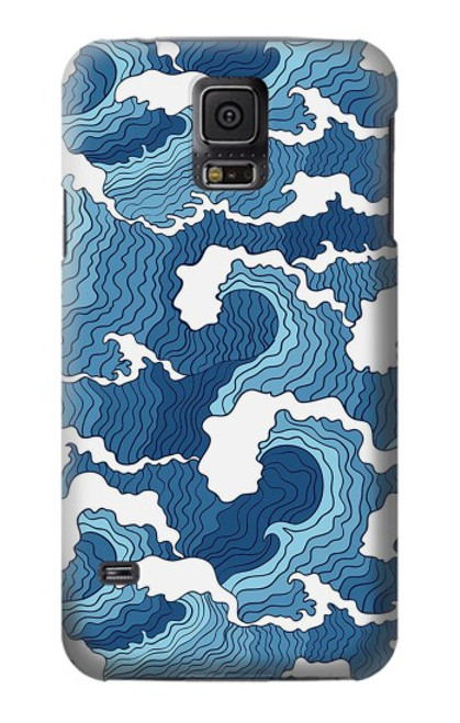S3751 Modèle de vague Etui Coque Housse pour Samsung Galaxy S5