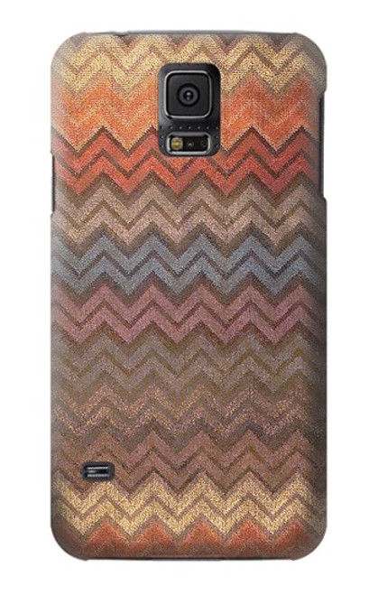 S3752 Motif de tissu en zigzag imprimé graphique Etui Coque Housse pour Samsung Galaxy S5