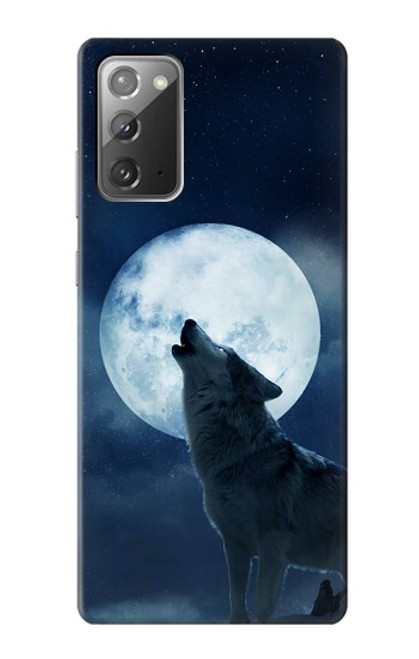 S3693 Pleine lune du loup blanc sinistre Etui Coque Housse pour Samsung Galaxy Note 20