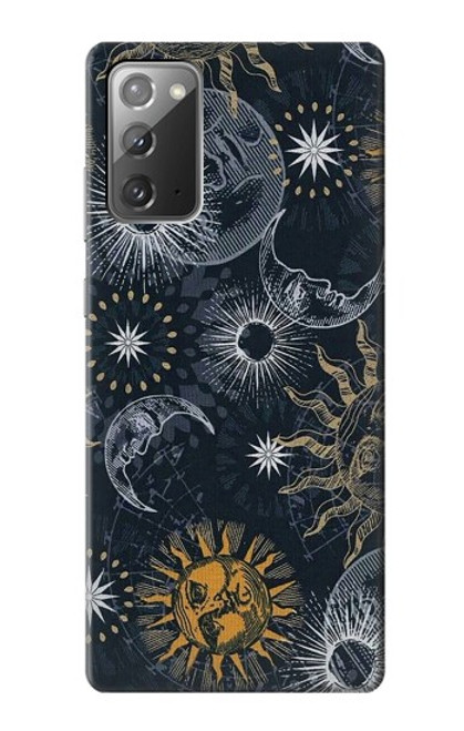 S3702 Lune et soleil Etui Coque Housse pour Samsung Galaxy Note 20