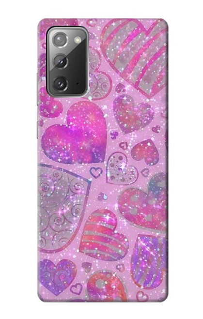 S3710 Coeur d'amour rose Etui Coque Housse pour Samsung Galaxy Note 20