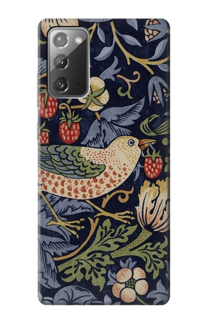 S3791 William Morris Strawberry Thief Fabric Etui Coque Housse pour Samsung Galaxy Note 20