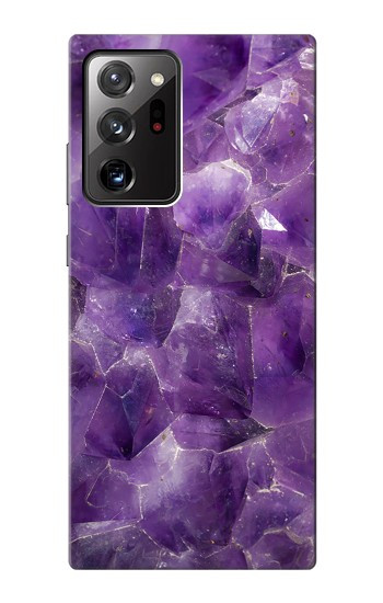 S3713 Graphique violet améthyste à quartz imprimé Etui Coque Housse pour Samsung Galaxy Note 20 Ultra, Ultra 5G