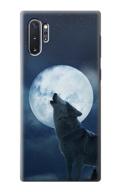 S3693 Pleine lune du loup blanc sinistre Etui Coque Housse pour Samsung Galaxy Note 10 Plus