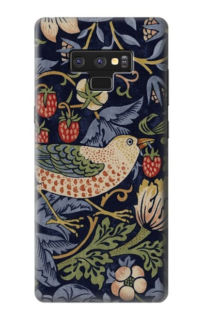 S3791 William Morris Strawberry Thief Fabric Etui Coque Housse pour Note 9 Samsung Galaxy Note9