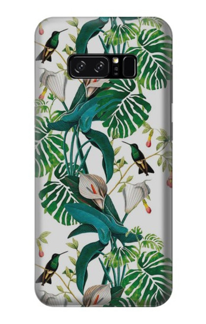 S3697 Oiseaux de la vie des feuilles Etui Coque Housse pour Note 8 Samsung Galaxy Note8