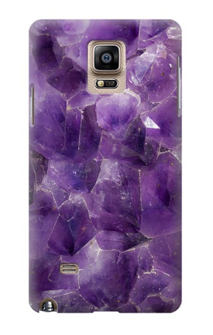 S3713 Graphique violet améthyste à quartz imprimé Etui Coque Housse pour Samsung Galaxy Note 4