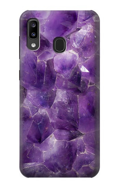 S3713 Graphique violet améthyste à quartz imprimé Etui Coque Housse pour Samsung Galaxy A20, Galaxy A30