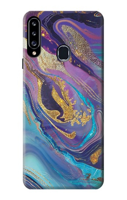 S3676 Pierre de marbre abstraite colorée Etui Coque Housse pour Samsung Galaxy A20s