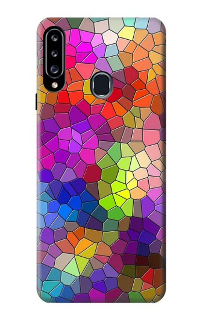 S3677 Mosaïques de briques colorées Etui Coque Housse pour Samsung Galaxy A20s