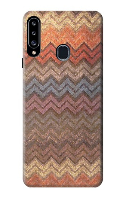 S3752 Motif de tissu en zigzag imprimé graphique Etui Coque Housse pour Samsung Galaxy A20s