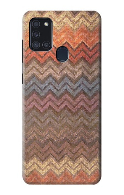 S3752 Motif de tissu en zigzag imprimé graphique Etui Coque Housse pour Samsung Galaxy A21s