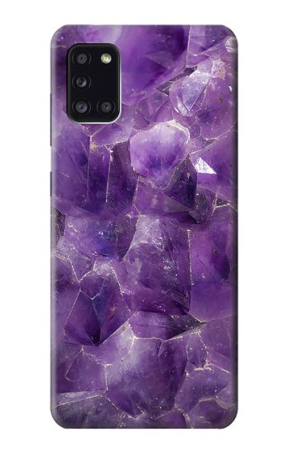S3713 Graphique violet améthyste à quartz imprimé Etui Coque Housse pour Samsung Galaxy A31