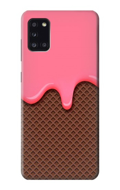 S3754 Cornet de crème glacée à la fraise Etui Coque Housse pour Samsung Galaxy A31