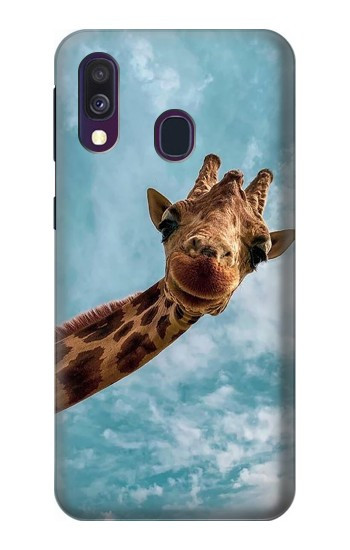 S3680 Girafe de sourire mignon Etui Coque Housse pour Samsung Galaxy A40