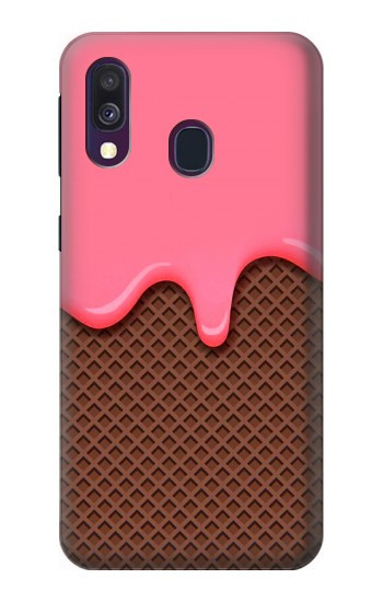 S3754 Cornet de crème glacée à la fraise Etui Coque Housse pour Samsung Galaxy A40