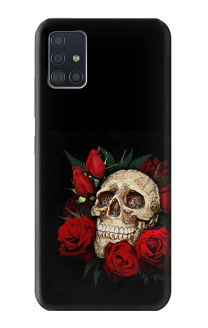 S3753 Roses de crâne gothique sombre Etui Coque Housse pour Samsung Galaxy A51 5G