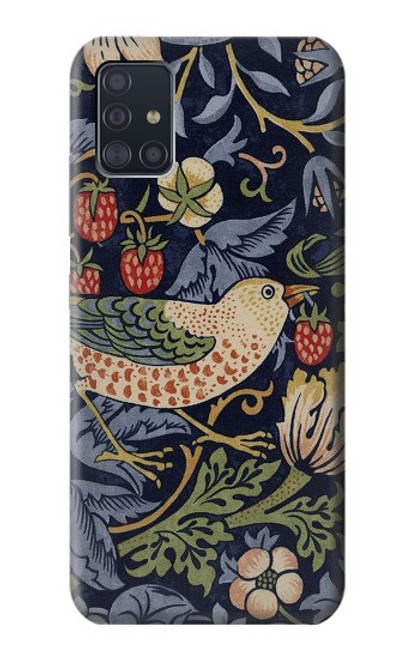 S3791 William Morris Strawberry Thief Fabric Etui Coque Housse pour Samsung Galaxy A51 5G