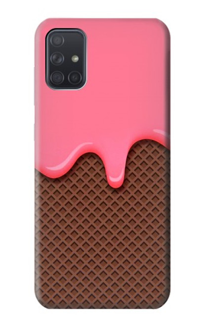 S3754 Cornet de crème glacée à la fraise Etui Coque Housse pour Samsung Galaxy A71 5G