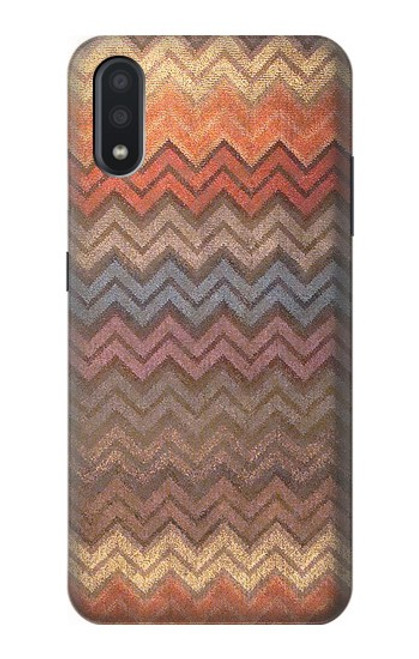 S3752 Motif de tissu en zigzag imprimé graphique Etui Coque Housse pour Samsung Galaxy A01