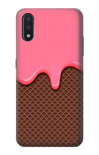 S3754 Cornet de crème glacée à la fraise Etui Coque Housse pour Samsung Galaxy A01