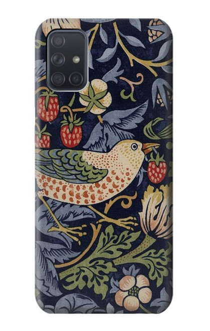 S3791 William Morris Strawberry Thief Fabric Etui Coque Housse pour Samsung Galaxy A71