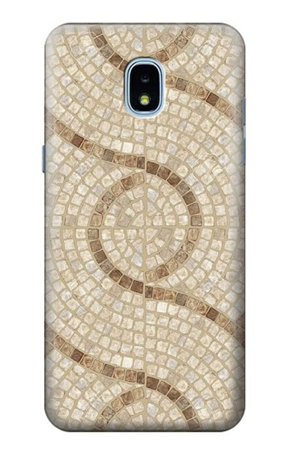 S3703 Carreaux de mosaïque Etui Coque Housse pour Samsung Galaxy J3 (2018), J3 Star, J3 V 3rd Gen, J3 Orbit, J3 Achieve, Express Prime 3, Amp Prime 3