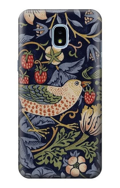 S3791 William Morris Strawberry Thief Fabric Etui Coque Housse pour Samsung Galaxy J3 (2018), J3 Star, J3 V 3rd Gen, J3 Orbit, J3 Achieve, Express Prime 3, Amp Prime 3