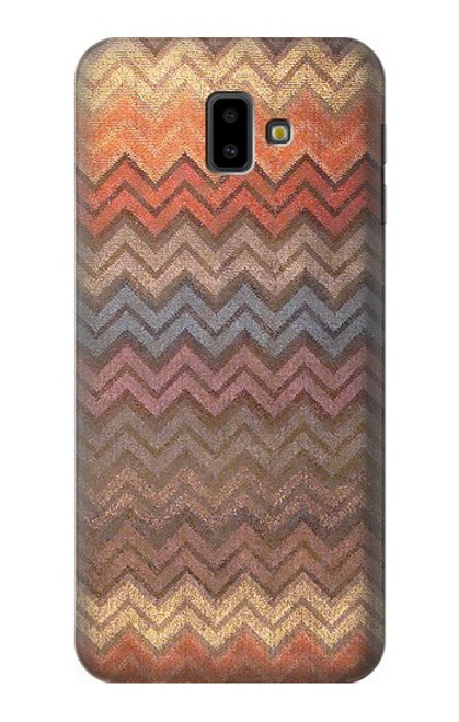 S3752 Motif de tissu en zigzag imprimé graphique Etui Coque Housse pour Samsung Galaxy J6+ (2018), J6 Plus (2018)