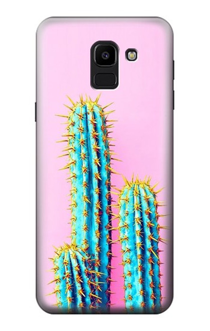 S3673 Cactus Etui Coque Housse pour Samsung Galaxy J6 (2018)