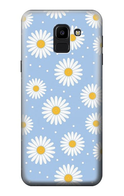 S3681 Motif de fleurs de marguerite Etui Coque Housse pour Samsung Galaxy J6 (2018)