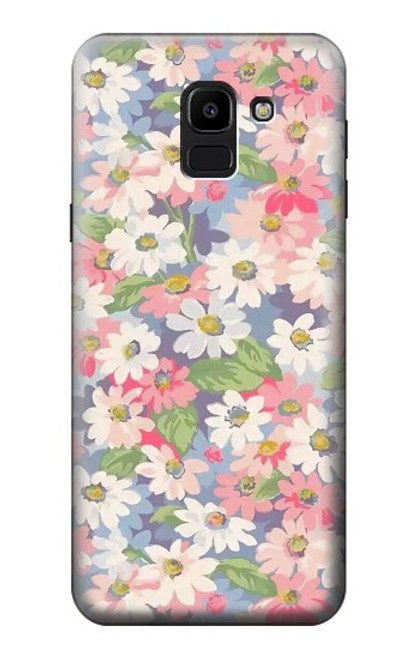 S3688 Motif d'art floral floral Etui Coque Housse pour Samsung Galaxy J6 (2018)