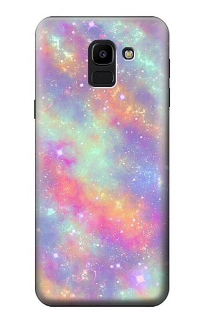 S3706 Arc-en-ciel pastel Galaxy Pink Sky Etui Coque Housse pour Samsung Galaxy J6 (2018)