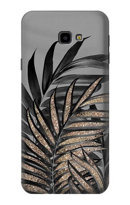S3692 Feuilles de palmier gris noir Etui Coque Housse pour Samsung Galaxy J4+ (2018), J4 Plus (2018)