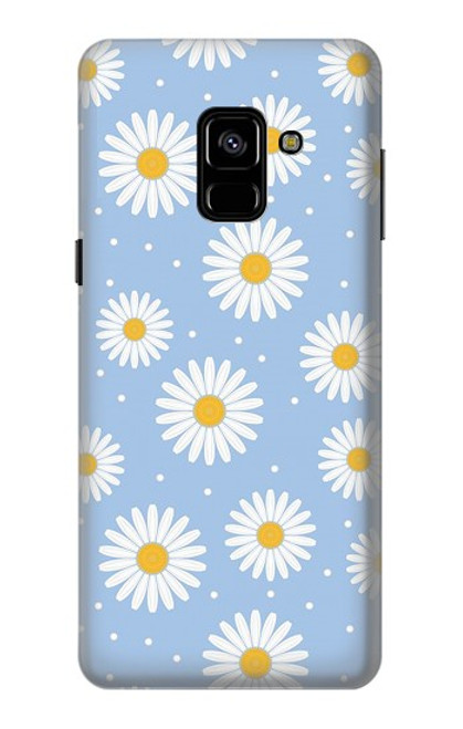 S3681 Motif de fleurs de marguerite Etui Coque Housse pour Samsung Galaxy A8 (2018)